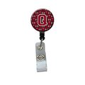 Carolines Treasures Letter Q Football Garnet and Gold Retractable Badge Reel CJ1078-QBR